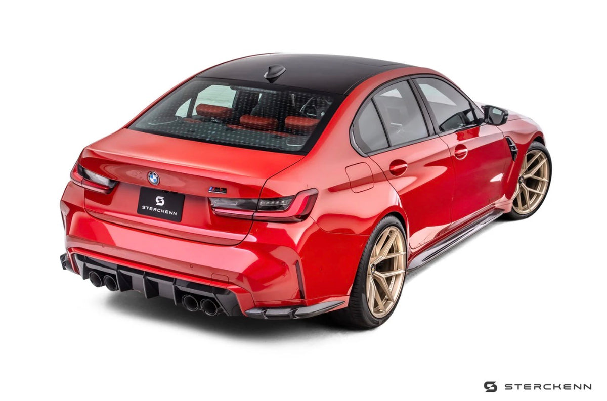 BMW M3 G80 G81 CARBON FIBRE REAR BUMPER EXTENSION CANARDS BY STERCKENN