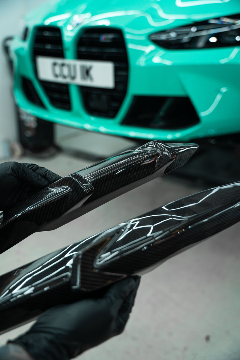BMW M3 G80 G81 CARBON FIBRE REAR BUMPER EXTENSION CANARDS BY STERCKENN